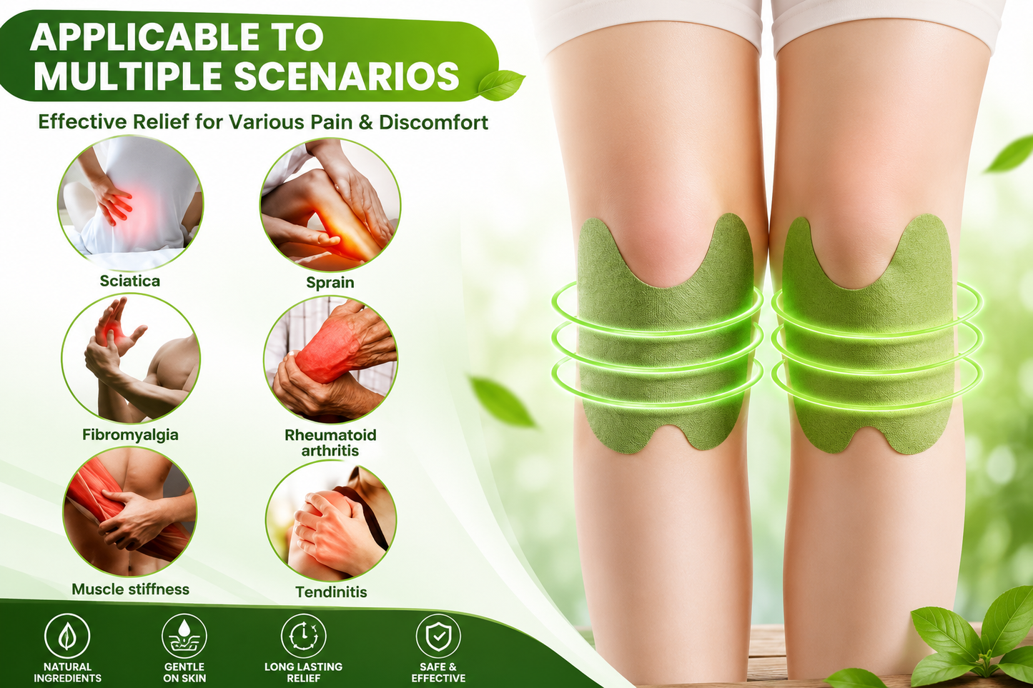 Knee Pain Relief Patch | Herbal Pain Relief Knee Patch